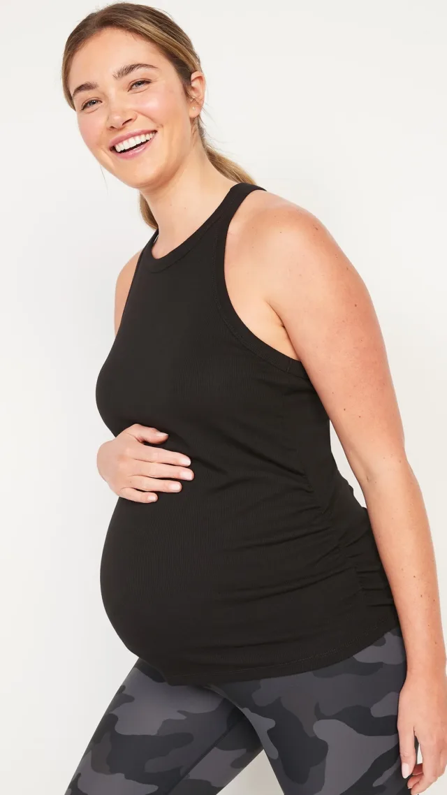 Maternity Ultralite Rib-Knit Racerback Tank Top