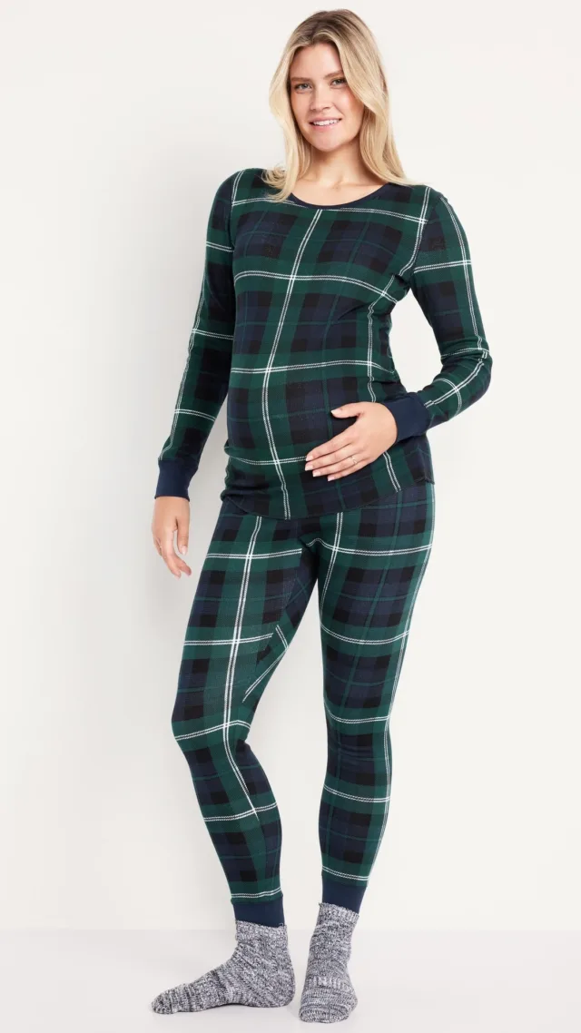 Maternity Waffle Pajama Set