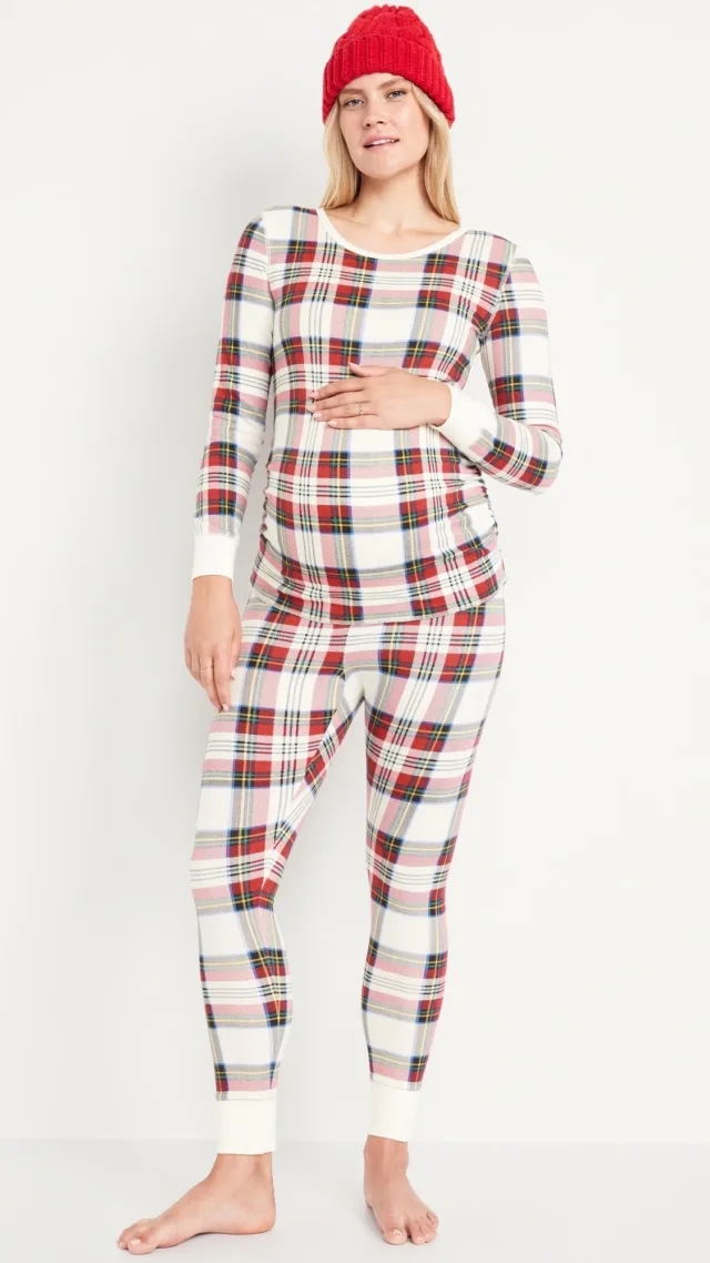 Maternity Waffle Pajama Set