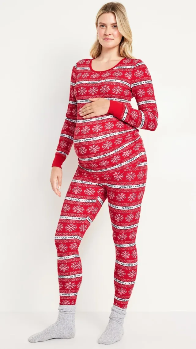 Maternity Waffle Pajama Set