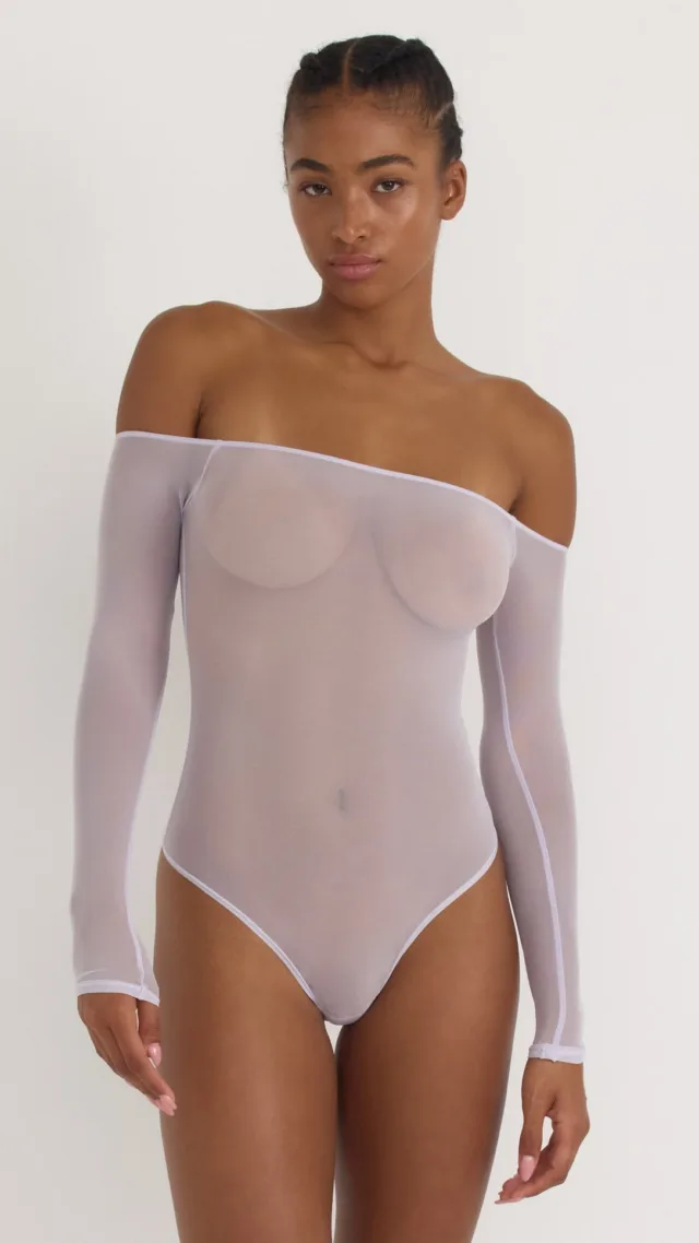 Mesh Off-Shoulder Bodysuit