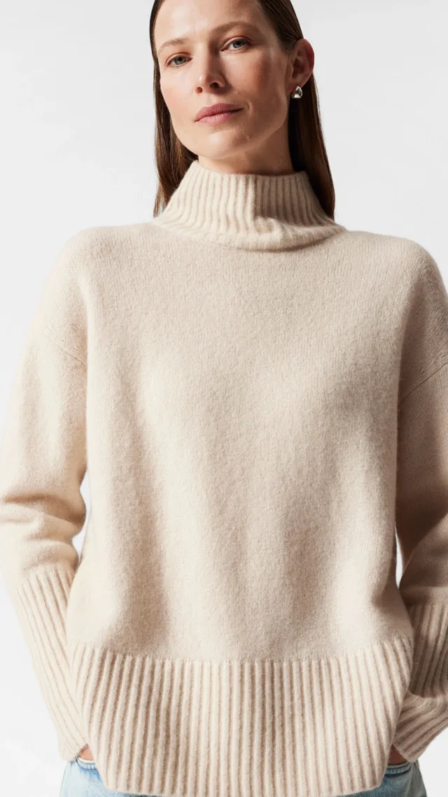 Mock Neck Knit Sweater