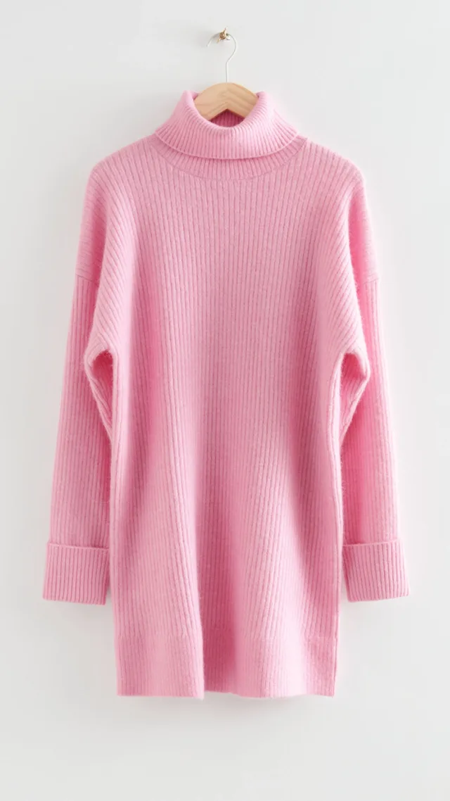 Oversized Turtleneck Knit Sweater