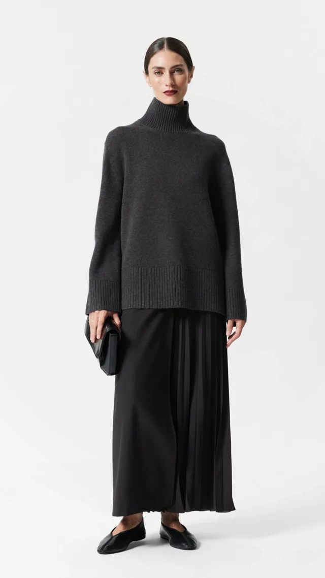 Oversized Turtleneck Wool Sweater