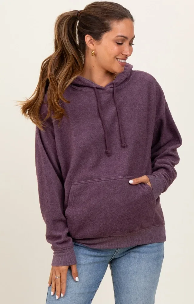 Purplebrushed Knit Oversized Maternity Hoodie