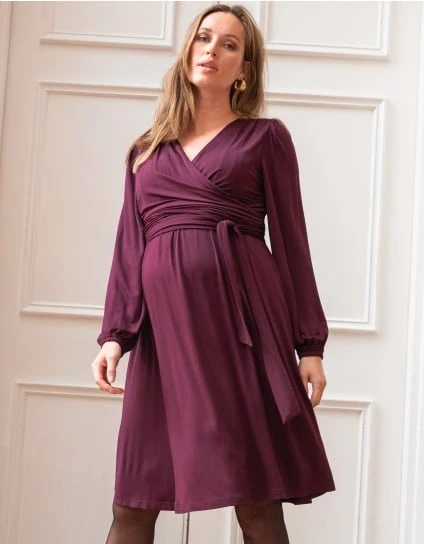 Eudora | Plum Maternity & Nursing Wrap Dress