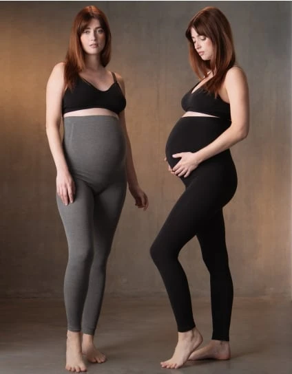 Leggings | Twin Pack Bamboo Maternity Leggings – Black & Grey