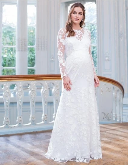 Orphelia | Long Sleeve Lace Maternity Wedding Dress