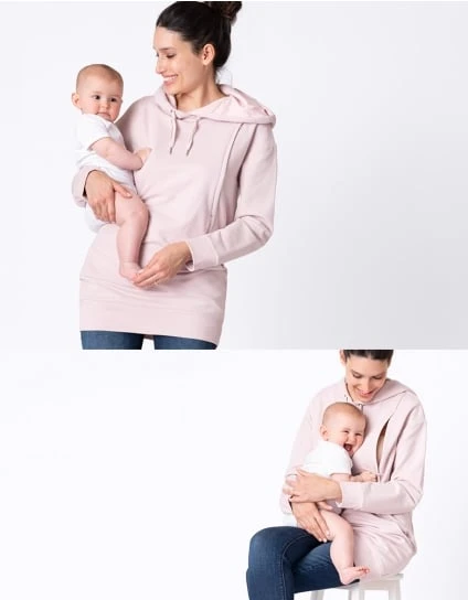 Pernella | Blush Pink Maternity & Nursing Hoodie