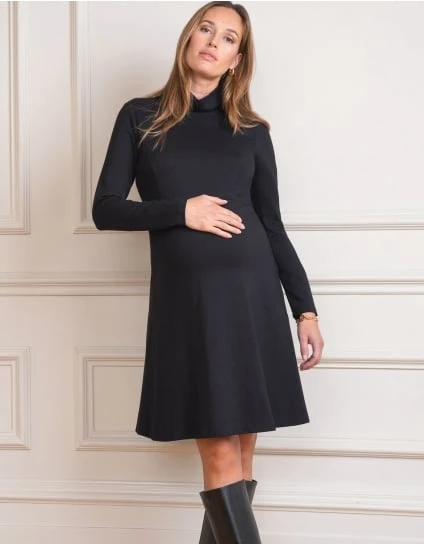 Vanessa | Long Sleeve High Neck Maternity Dress