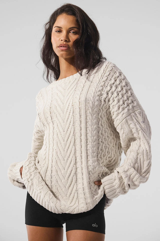 Cable Knit Crew Neck Sweater