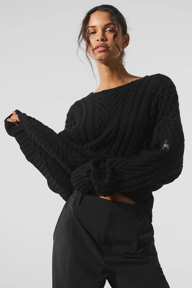 Cable Knit Crew Neck Sweater