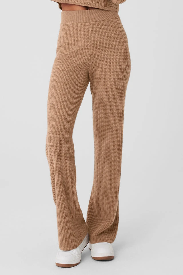 Cashmere High-Waist Plush Waffle Pant