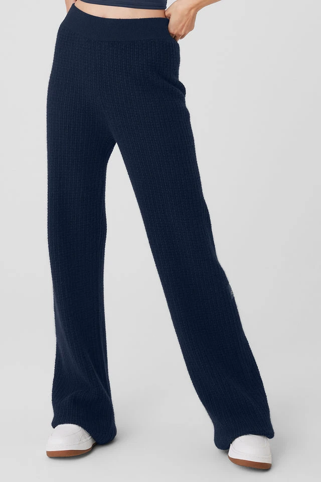 Cashmere High-Waist Plush Waffle Pant