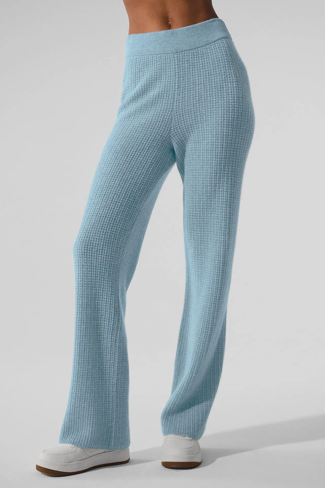 Cashmere High-Waist Plush Waffle Pant