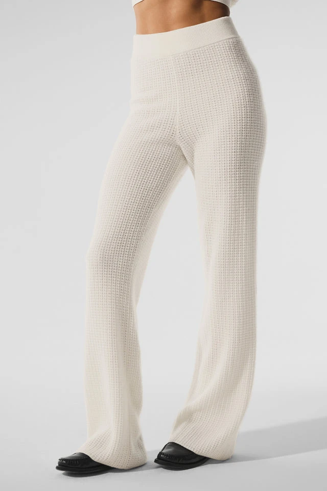 Cashmere High-Waist Plush Waffle Pant