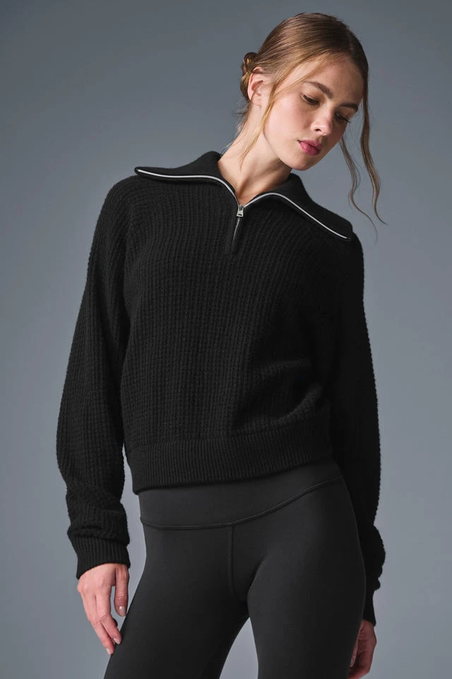 Cashmere Plush Waffle 1/4 Zip Pullover