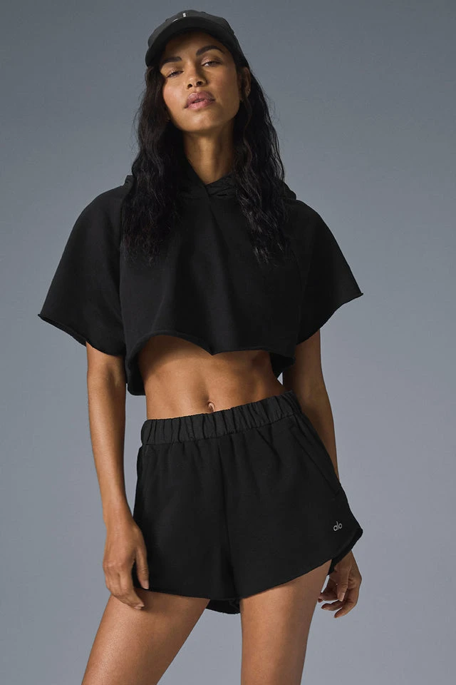 Cropped In The Air Short Sleeve Hoodie