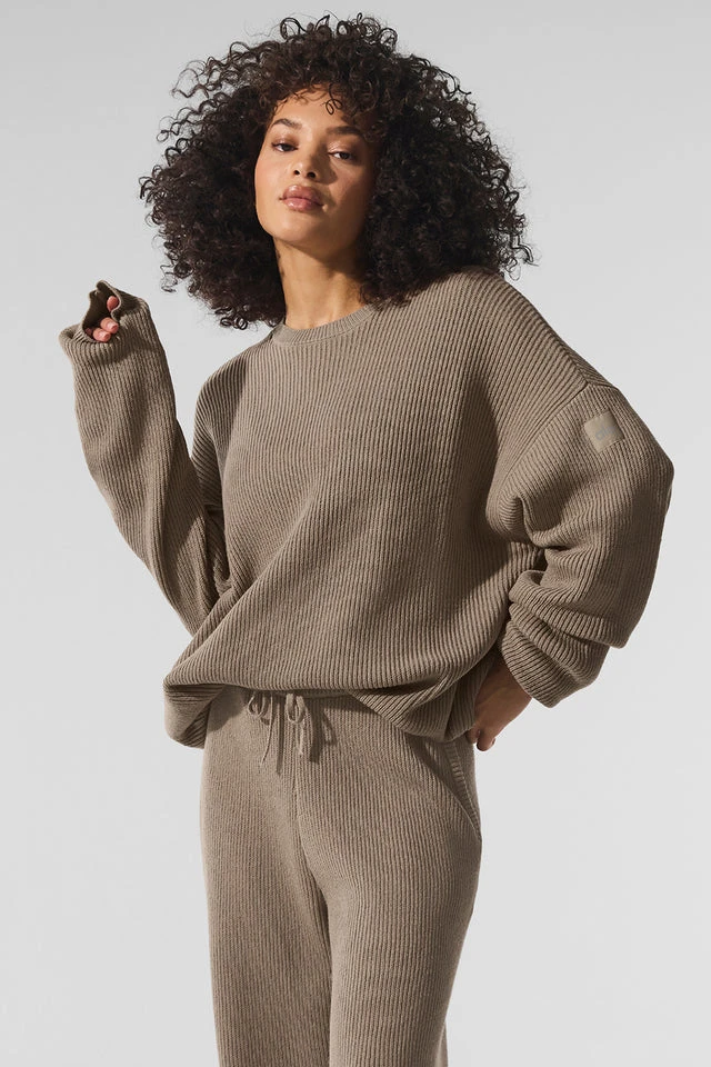 Domain Rib Knit Crew Sweater