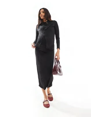 Mamalicious Maternity Mix & Match Soft Jersey Set In Black