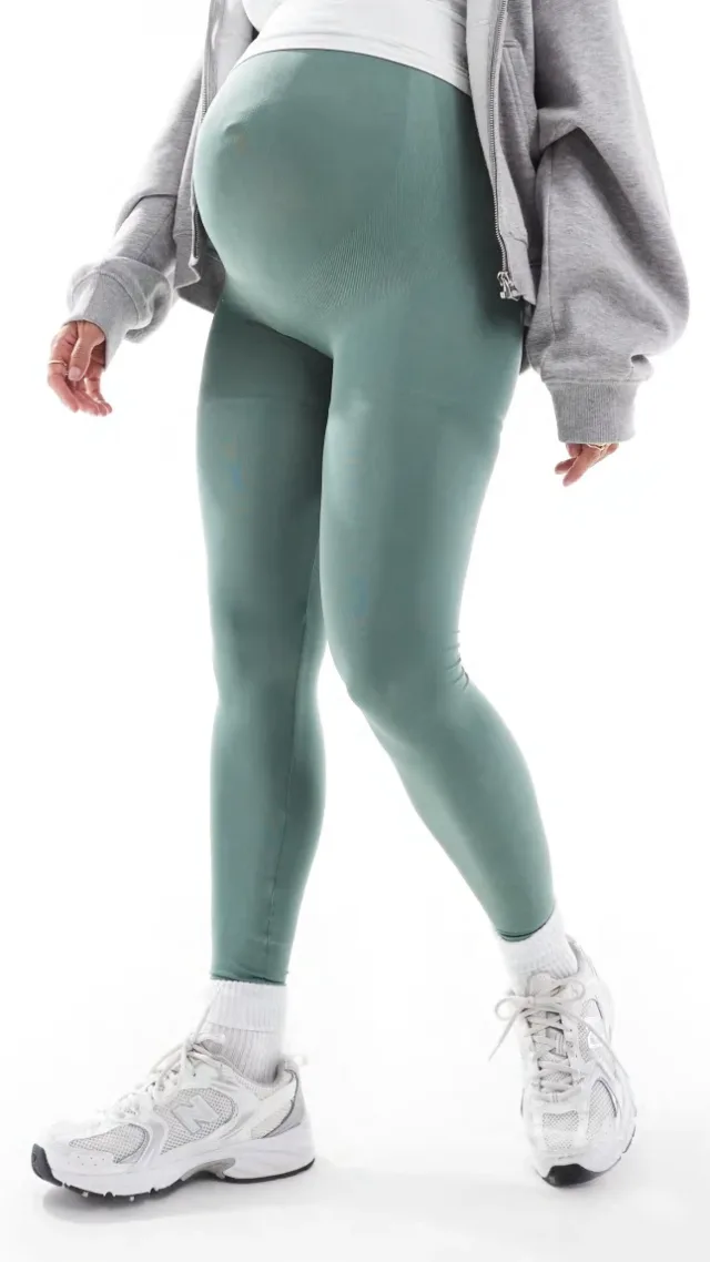 Mamalicious Maternity Seamless Legging In Woodland Green