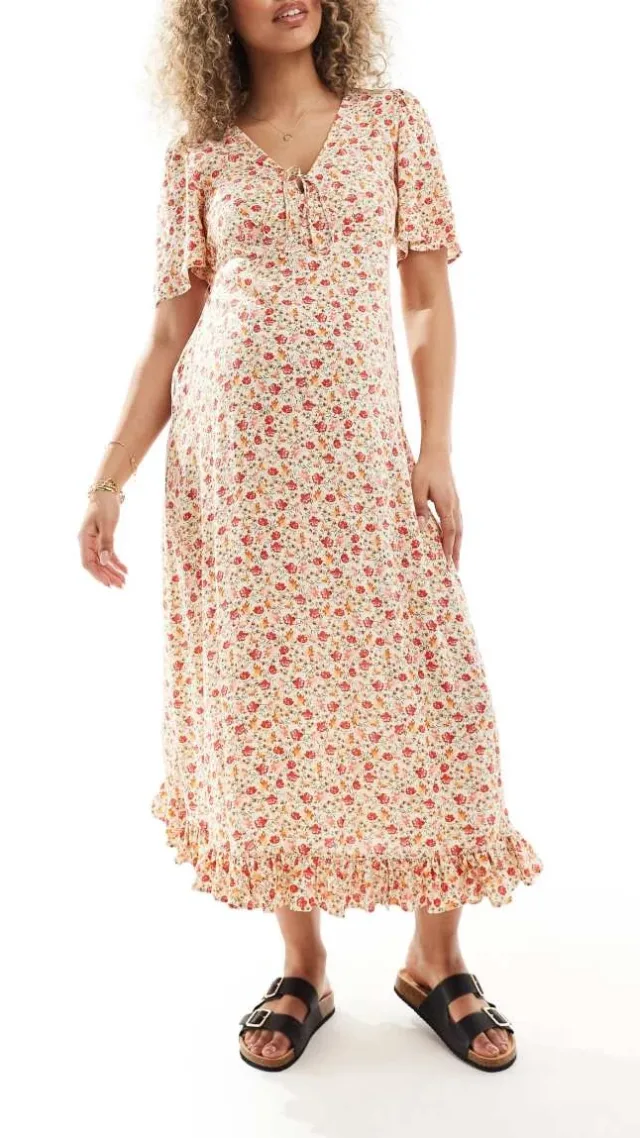 Nobody'S Child Maternity Dalia Midi Dress In Ditsy Floral