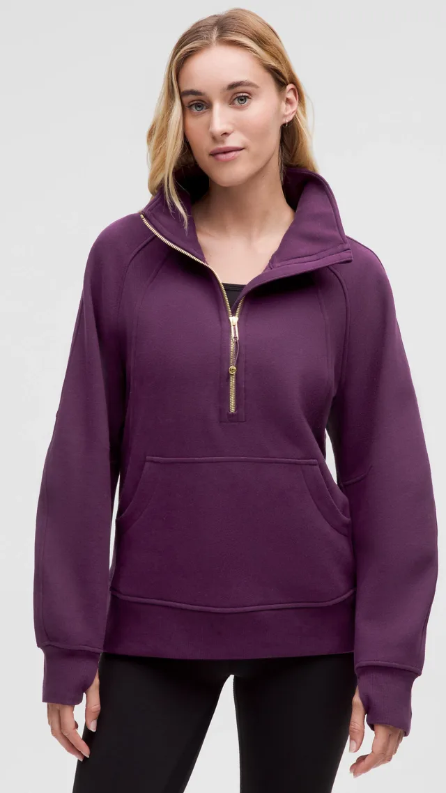 Scuba Oversized Funnel-Neck Half Zip  Long