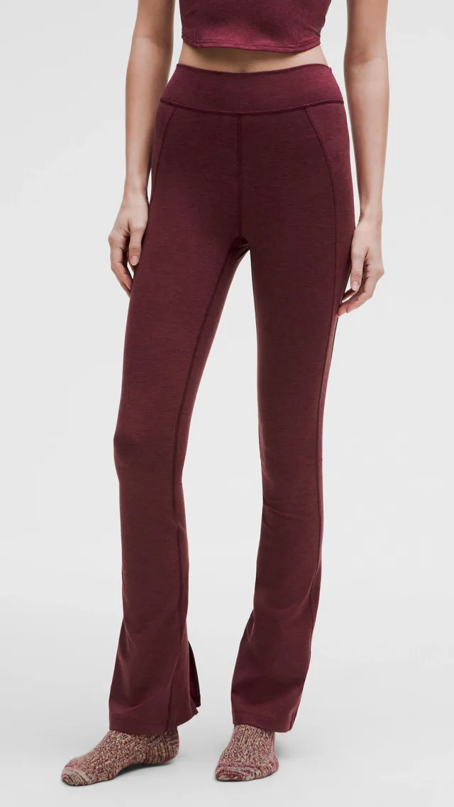 Soft Sueded Split-Hem High-Rise Mini-Flare Pant  Regular