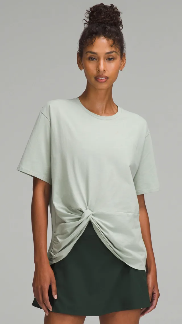 Twist-Front Oversized T-Shirt