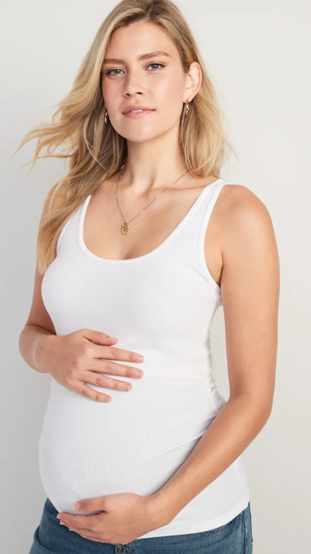 Maternity First-Layer Rib-Knit Tank Top