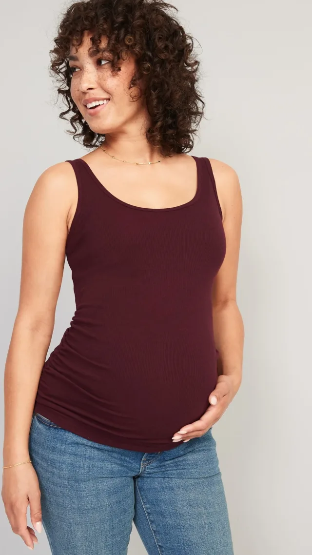 Maternity First-Layer Rib-Knit Tank Top