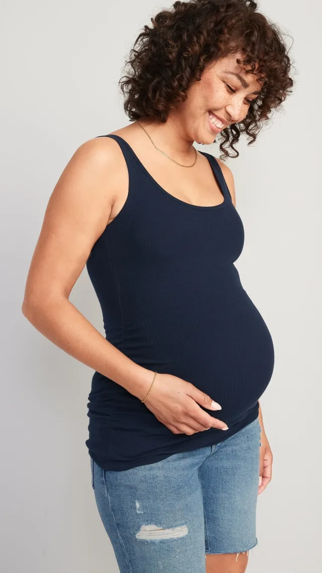 Maternity First-Layer Rib-Knit Tank Top