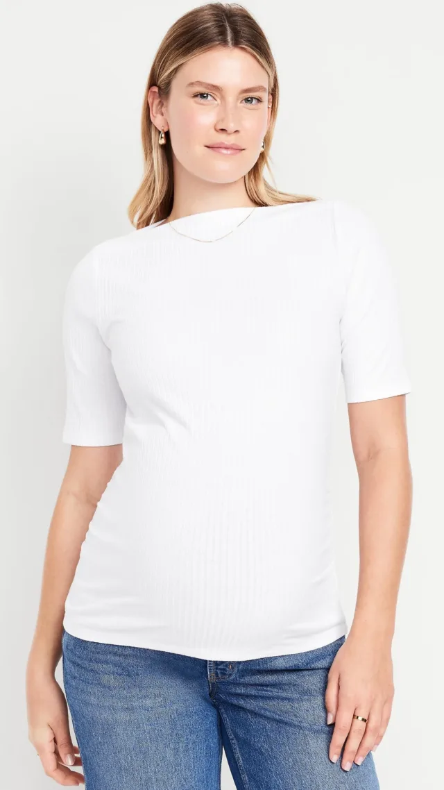 Maternity Slit-Neck Top