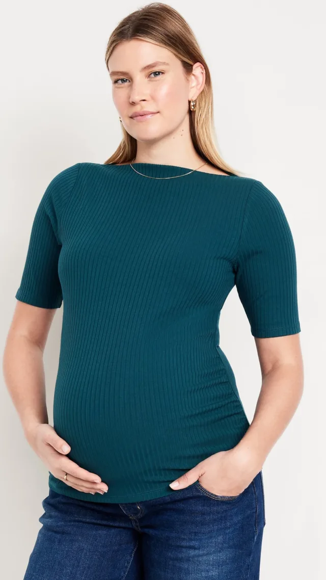 Maternity Slit-Neck Top