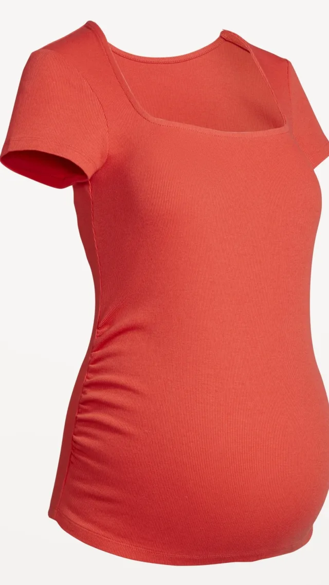 Maternity Square-Neck Ribbed Top