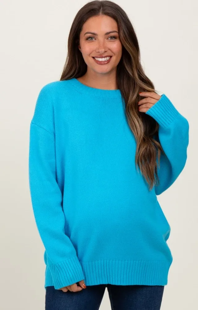 Aqua Soft Knit Basic Maternity Sweater