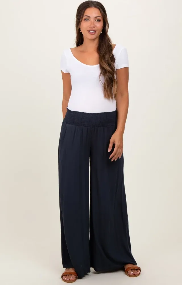 Charcoal Wide Smock Waist Maternity Pants