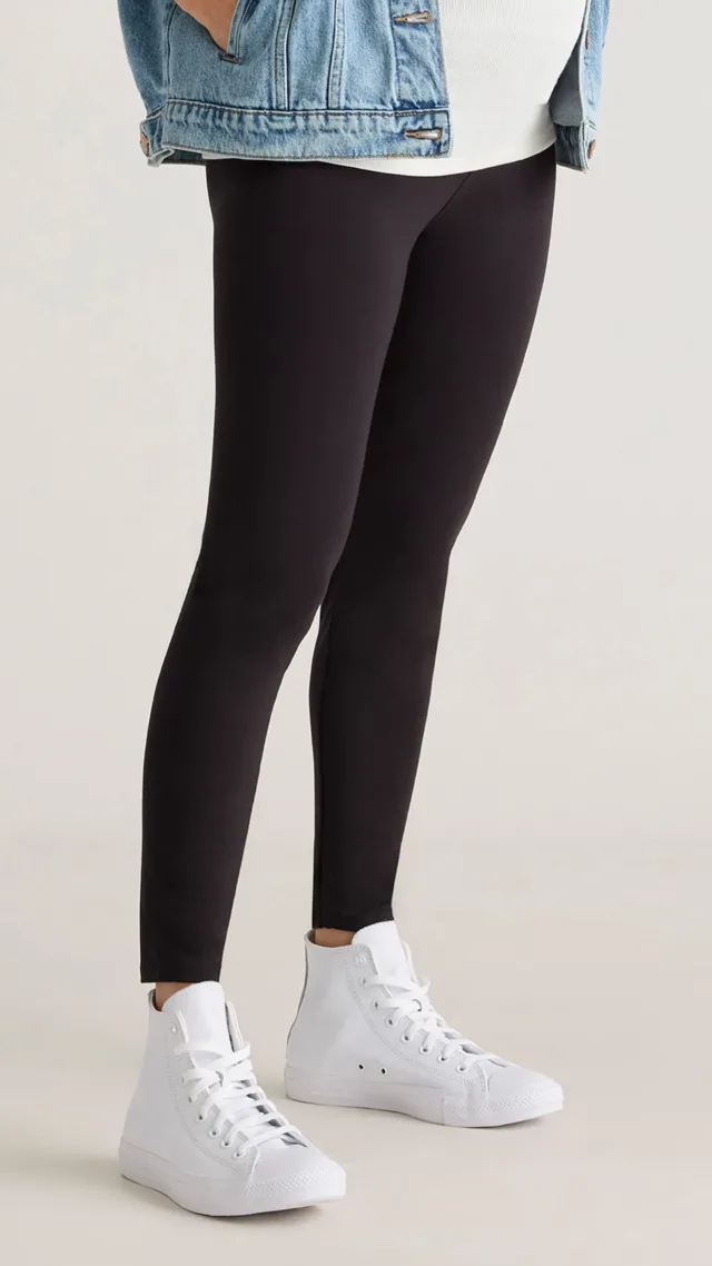 Black Bamboo Jersey Maternity Legging