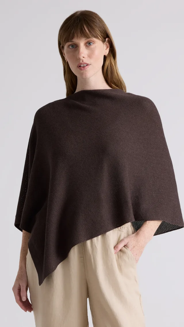 Mocha Heather - One Size Lightweight Cotton Cashmere Nursing Shawl