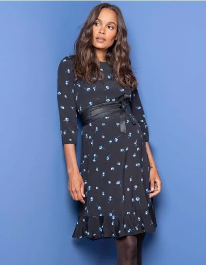 Floral Frill Maternity & Nursing Dress