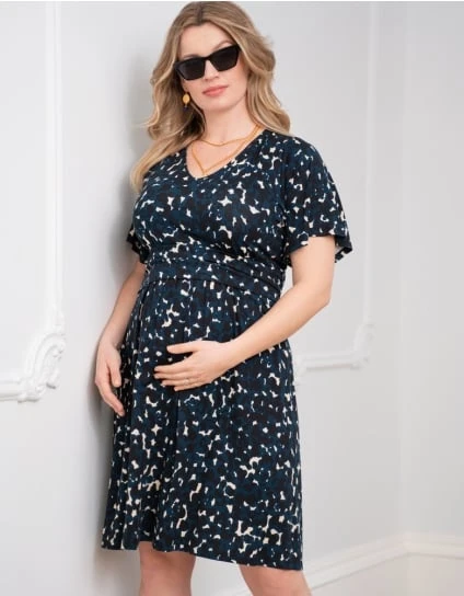 Merry | Curve Black Jersey Maternity & Nursing Dress