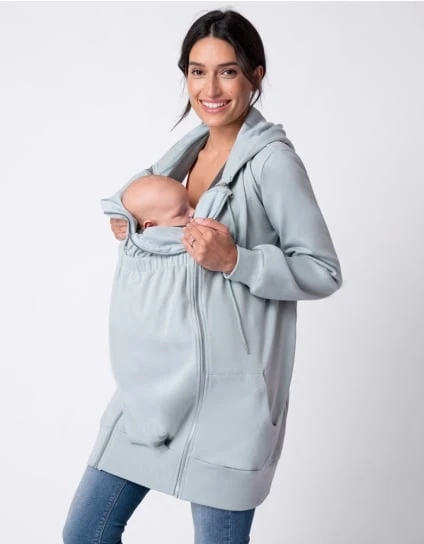 Sage Green 3 In 1 Maternity & Babywearing Hoodie