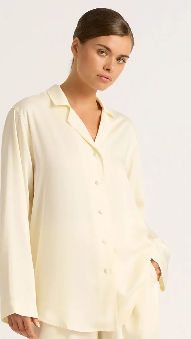 Vegan Silk Long Sleeve Sleep Shirt