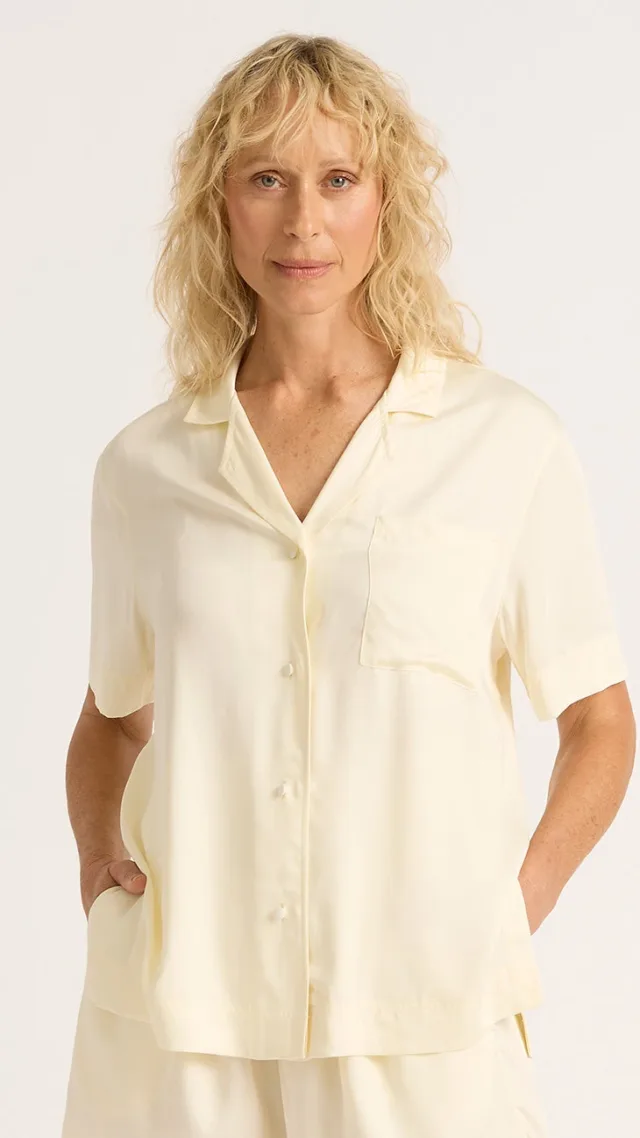 Vegan Silk Short Sleeve Sleep Shirt