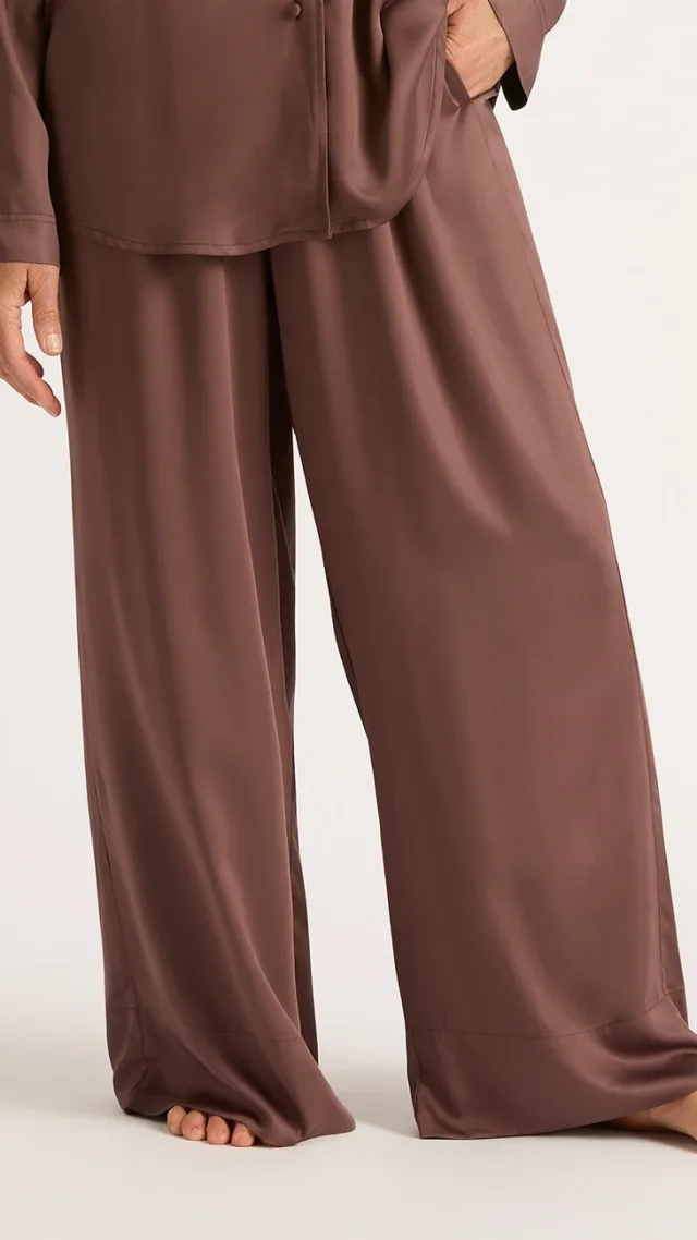 Vegan Silk Wide Leg Sleep Pant