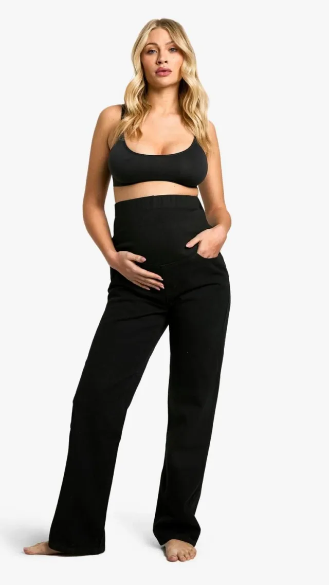 Black Maternity Over The Bump Straight Leg Jeans