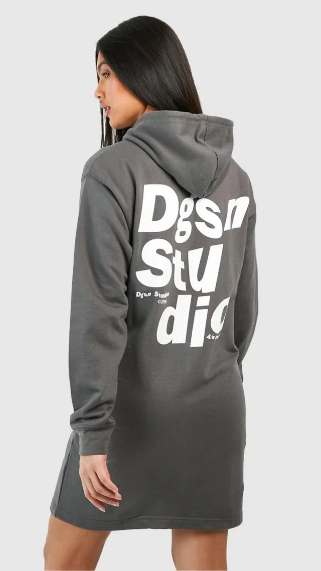 Charcoal Maternity Dsgn Studio Hooded Sweat Dress