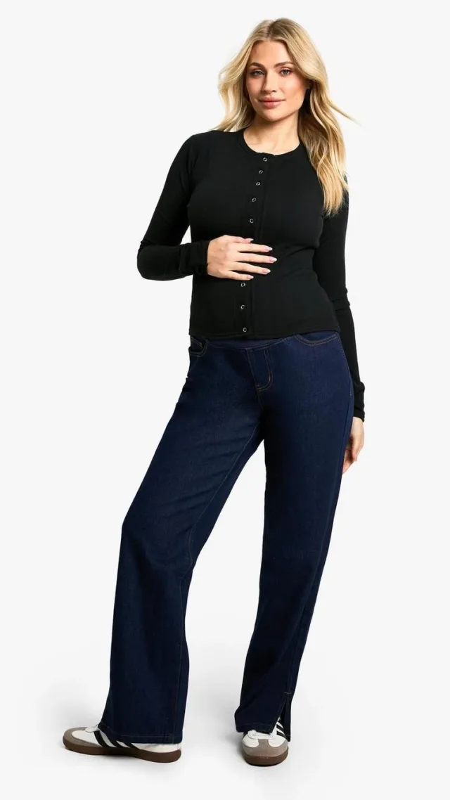 Dark Indigo Maternity Over The Bump Straight Leg Jeans