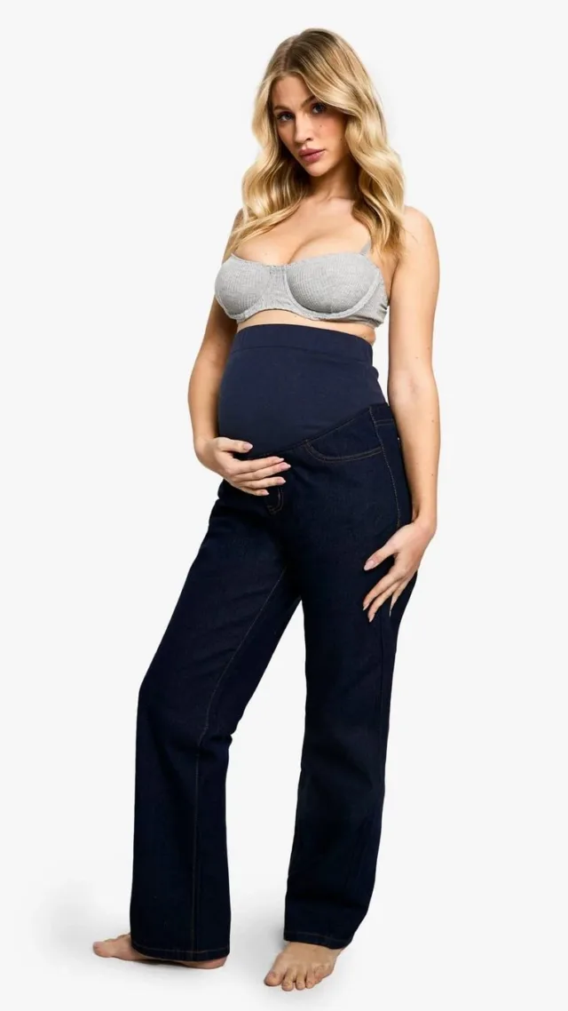 Indigo Maternity Over The Bump Mom Jeans