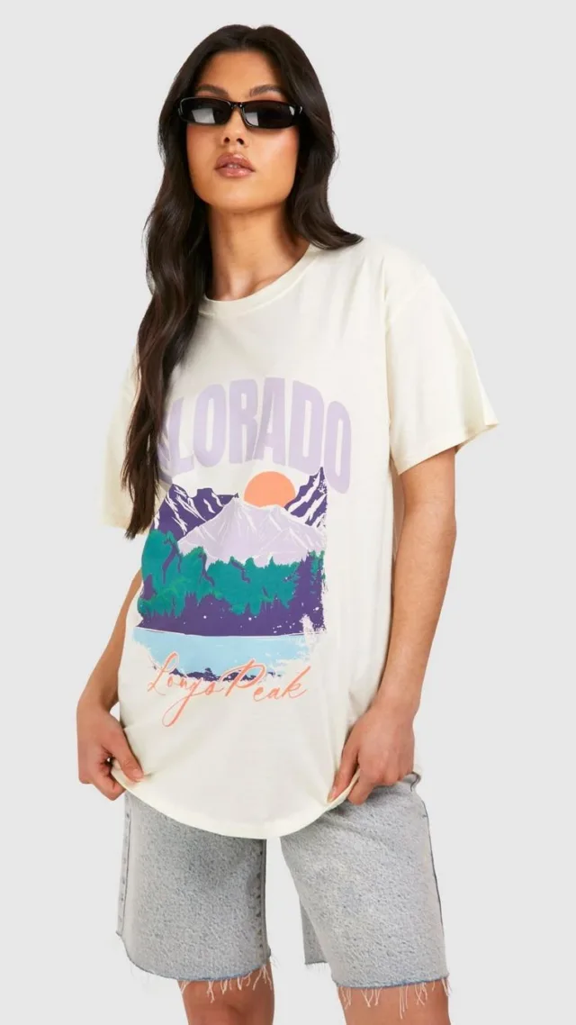 Stone Maternity Colorado Print Oversized T-Shirt